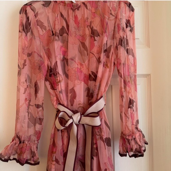 Zimmermann Pink Long Sleeve Mock Neck Dress - Picture 3 of 4